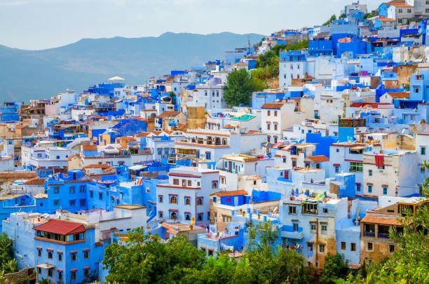 Chefchaouen blue streets and painted walls, Morocco