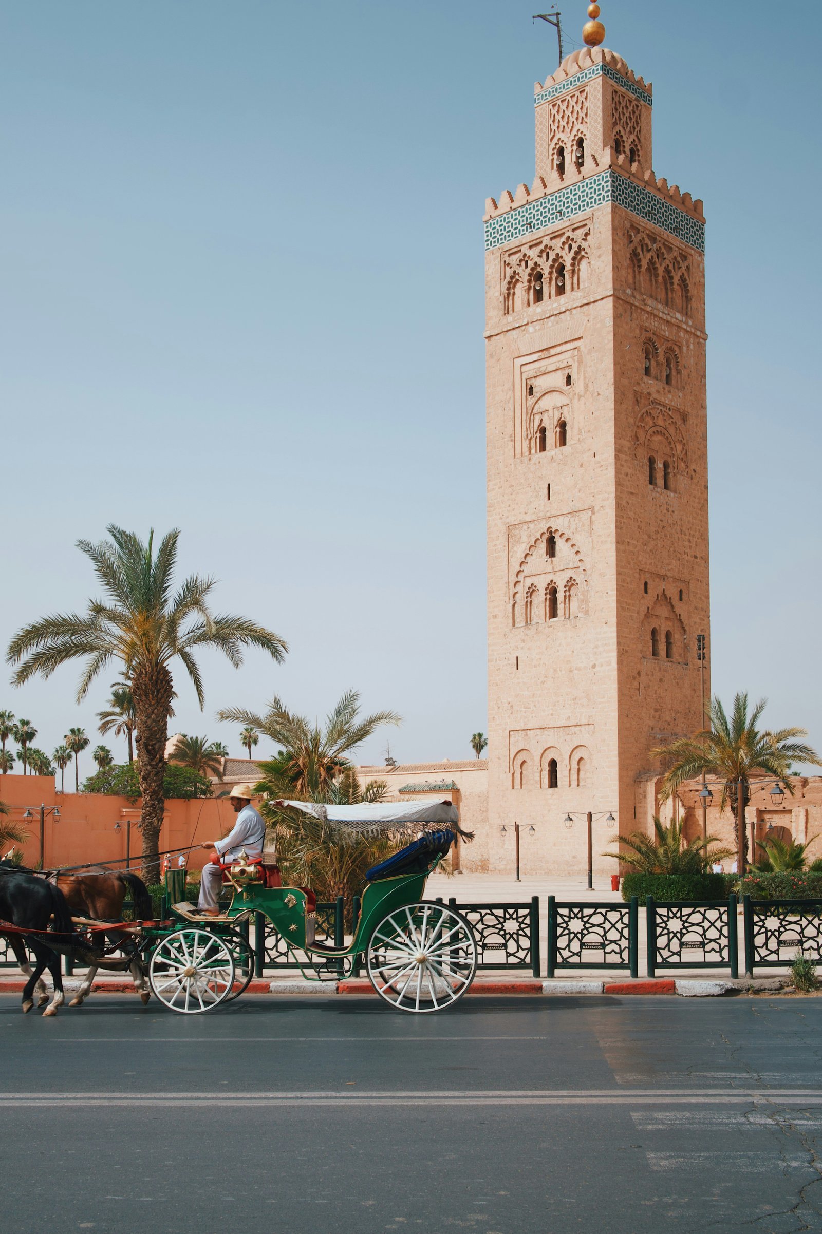 Marrakech Jemaa el-Fna square and Koutoubia mosque